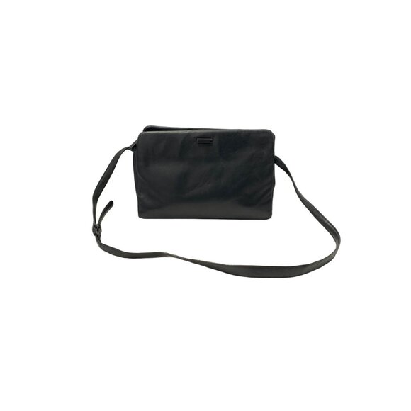 Francesco Biasia Evolution Black Leather Crossbody Bag With Adjustable Strap - Picture 1 of 10